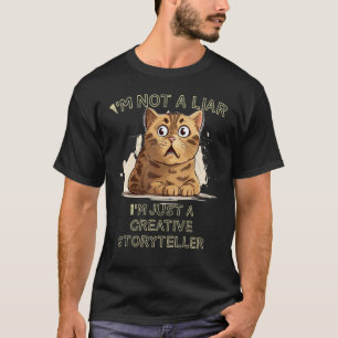 Camiseta Histórias engraçadas de gatos com ideias de mentir