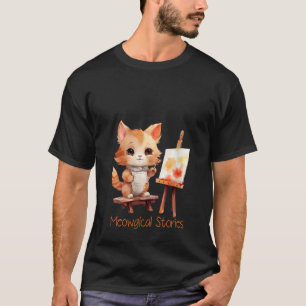 Camiseta Histórias mágicas Um Design de Gato Bonito para Am