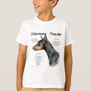Camiseta Histórico do Doberman Pinscher Negro