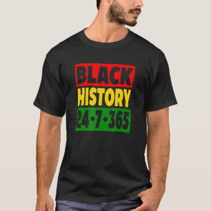 Camiseta Histórico Preto 24 7 365 Inspirat Vermelho Dourad