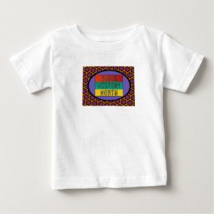 Camiseta Histórico Preto do Bebê/Bebê Mês