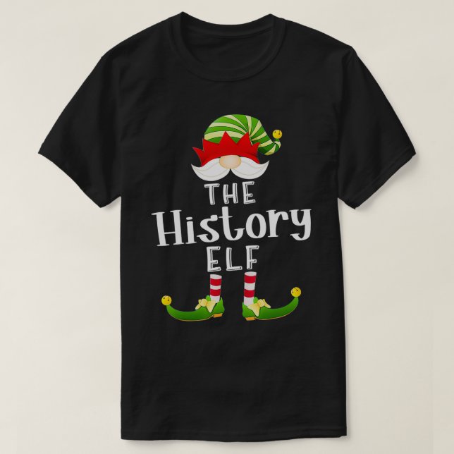 Camiseta History Elf Group Christmas Funny Pajama Party  (Frente do Design)