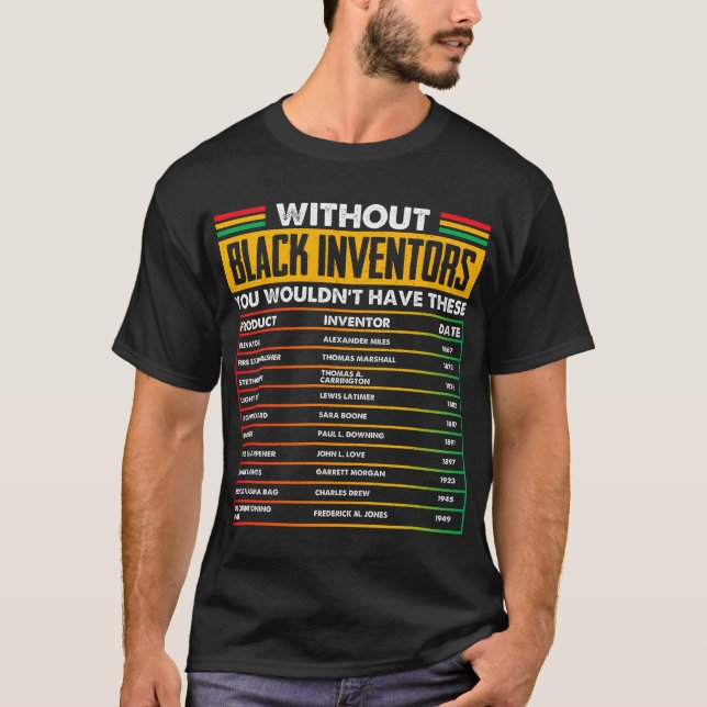 Camiseta History of Forgotten Black Inventors BHM (Frente)