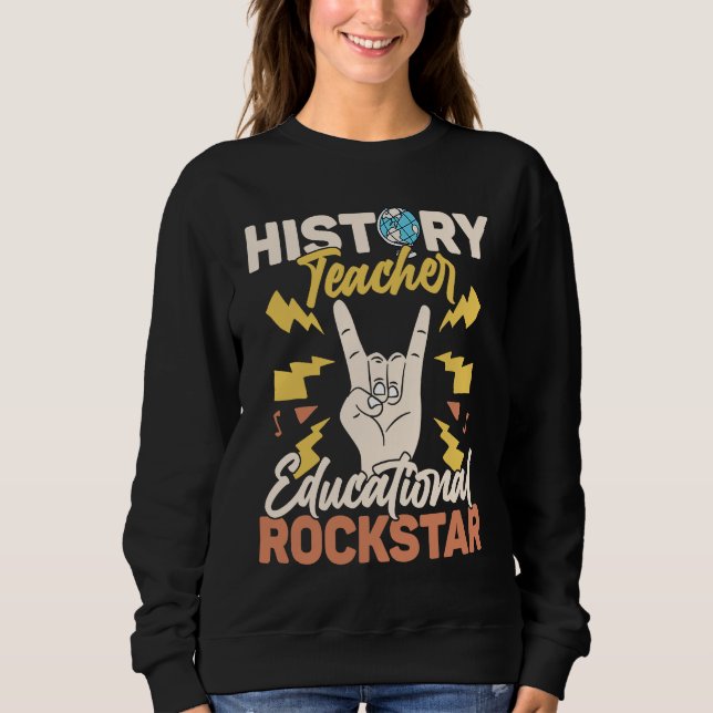 Camiseta History Teacher Educational Rockstar Education Pro (Frente)