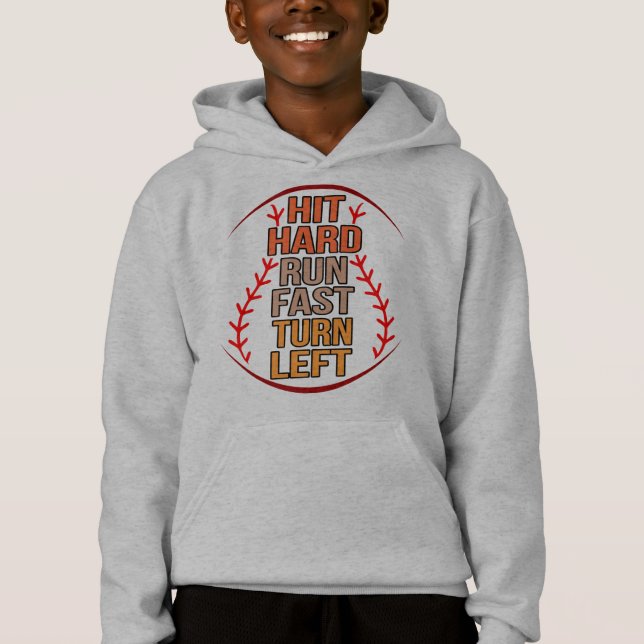 Camiseta Hit Hard Run Fast Baseball Player Sports Lover Coa (Frente)