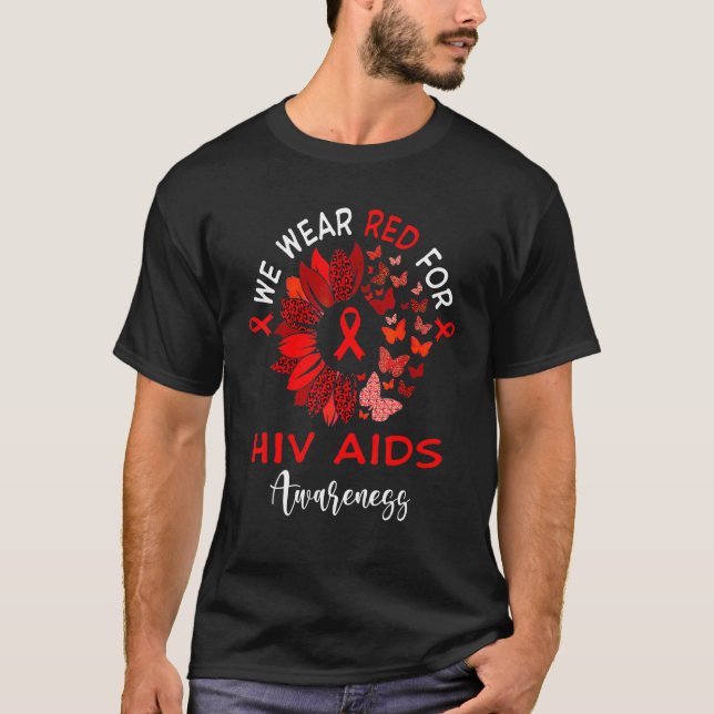 Camiseta Hiv ajuda a conscientizar o Leopardo girassol (Frente)