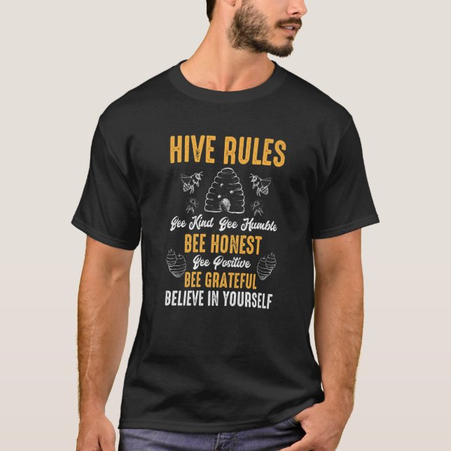 Camiseta Hive Rule Bee Kind Humble Bee Pun (Frente)