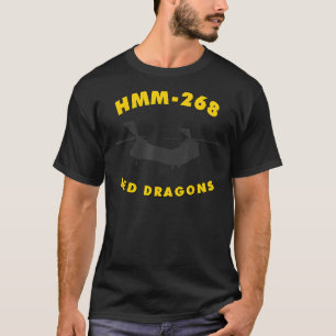 Camiseta HMM-268 Esquadrão Helicóptero dos Dragões Vermelho