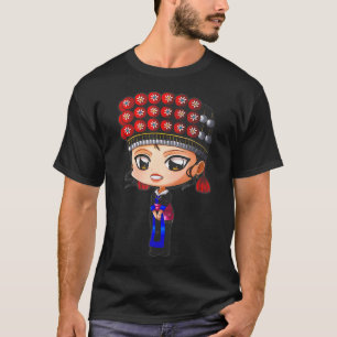 Camiseta Hmong Asian Chibi Girl Hmong Costume Hmon