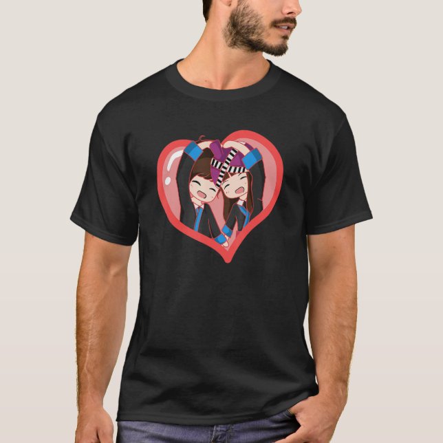 Camiseta Hmong Miao Girl Woman Heart Boy Man Couple Love Hm (Frente)