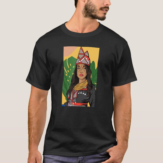 Camiseta Hmong Miao Hmoob Girl Woman Princess Strong_4 (Frente)