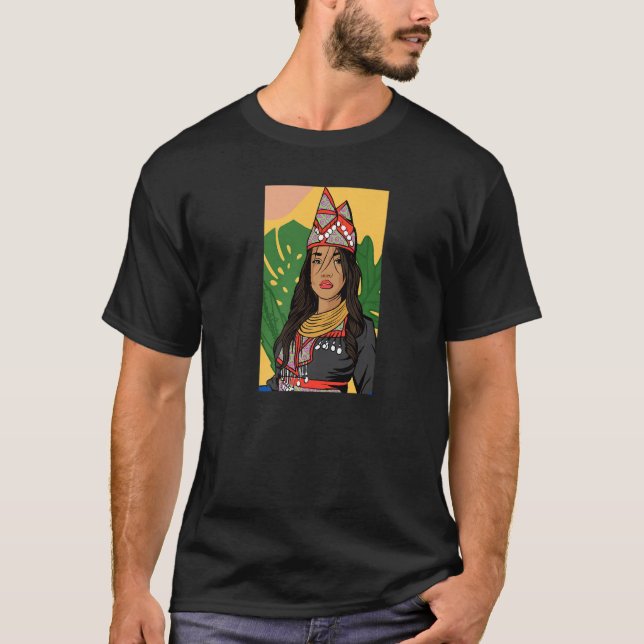 Camiseta Hmong Miao Hmoob Girl Woman Princess Strong Premiu (Frente)