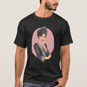 Camiseta Hmong Miao Orgulhosa Garota Tradicional Mulher Hmo