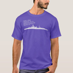 Camiseta HMS Hood British Battleship Silhouette Infografia