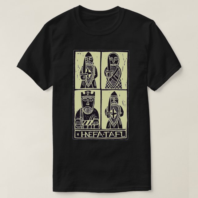 Camiseta Hnefatafl preto com enchimento leve (Frente do Design)