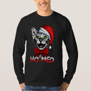Camiseta Ho3 Meomas - Hohoho Catmas - Cat Yawning Funny T S
