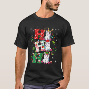 Camiseta Ho3 Papais noeis de Luzes de Natal Elf Reindeer Un