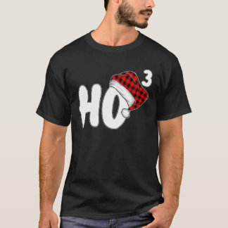 Camiseta Ho-3 Papais noeis Cortados Xadrez Vermelha Claus N