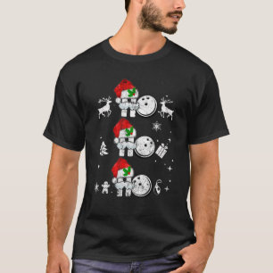 Camiseta Ho Ho Bola de boliche Papais noeis de Natal Fundiç