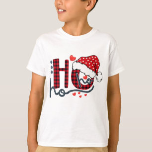 Camiseta Ho Ho Buffalo Red Xadrez Santa Hábito Divertimento