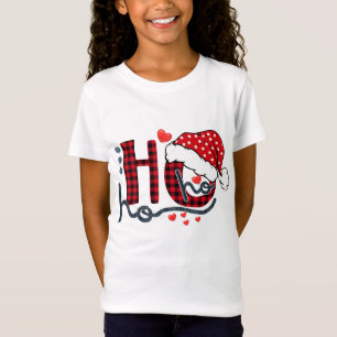 Camiseta Ho Ho Buffalo Red Xadrez Santa Hábito Divertimento