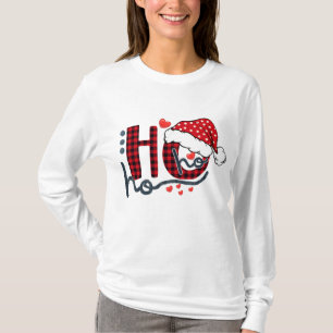 Camiseta Ho Ho Buffalo Red Xadrez Santa Hábito Divertimento