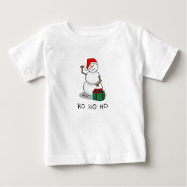Camiseta Ho Ho Feliz Papais noeis de Natal Bonito Snowman