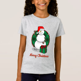 Camiseta Ho Ho Feliz Papais noeis de Natal Bonito Snowman