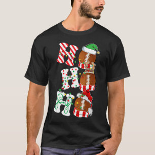 Camiseta Ho Ho Football Lights Santa Hat rende ELF Ch