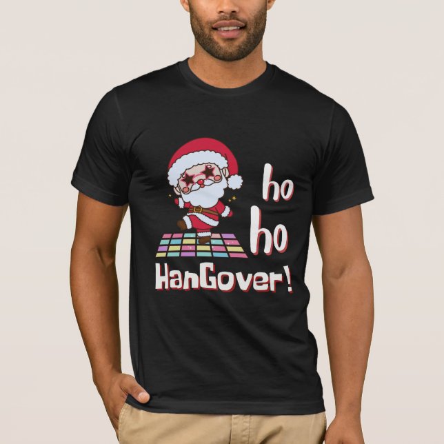Camiseta Ho Ho Hangover Engraçado Especial de Natal Masculi (Frente)