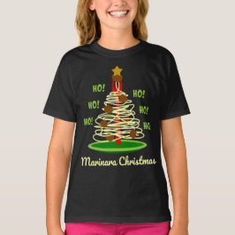 Camiseta Ho! Ho! Ho! Árvore de Massas de Natal Marinara