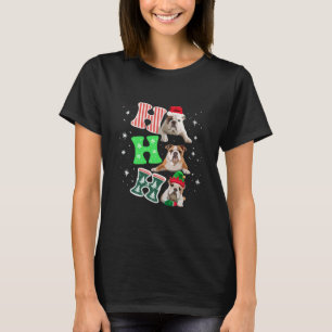 Camiseta Ho Ho Ho Bulldog Inglês Papai Noel Rena Natal 