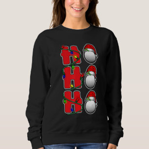Camiseta Ho Ho Ho Chapéu do Papai Noel Bola de Golfe Natal 