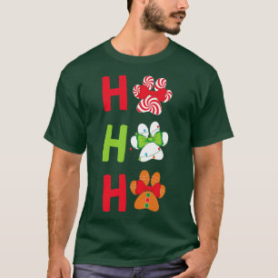 Camiseta Ho Ho Ho Dog Paw Imprima presente de Natal