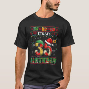 Camiseta Ho Ho Ho É Meu 35º Aniversário Xmas Candy Cane 35