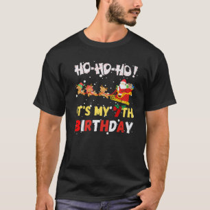 Camiseta Ho Ho Ho É o meu 7 Aniversário Papais noeis de Nat