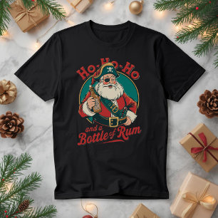 Camiseta Ho Ho Ho e uma Garrafa de Rum – Papai Noel Engraça
