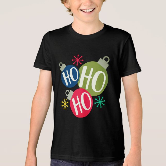 Camiseta Ho Ho Ho Festivo Natal Xmas Matando T- (Frente)