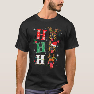 Camiseta Ho Ho Ho German shepherd Cães Xmas Outfit Christma