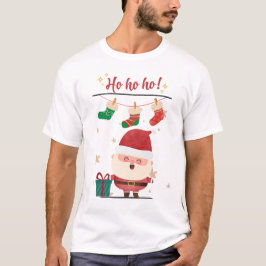 Camiseta Ho Ho Ho Happy Papai noel Holiday Tee
