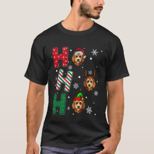 Camiseta Ho Ho Ho Labradoodle Cachorro Natal Correspondente