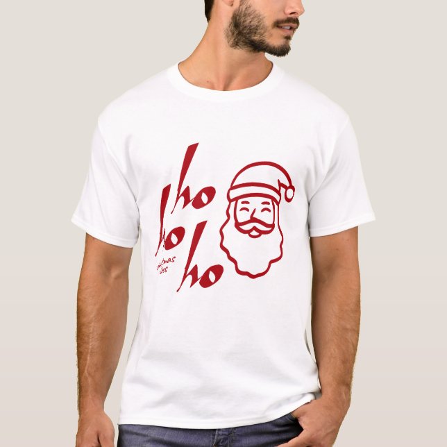 Camiseta Ho Ho Ho Minimalista Moderno (Frente)