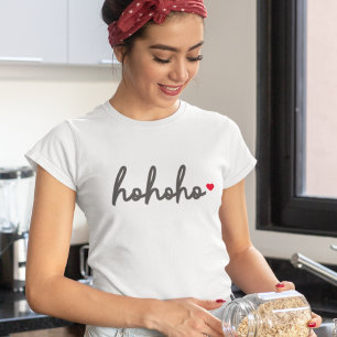 Camiseta Ho Ho Ho Minimalista Moderno do Coração de Natal