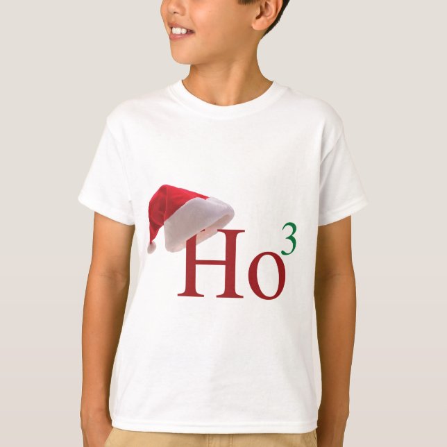 Camiseta Ho Ho Ho o Natal 3 ao ó poder projeta (Frente)