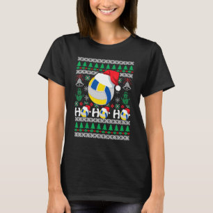Camiseta HO HO HO papais noeis de vôlei feia de Natal H