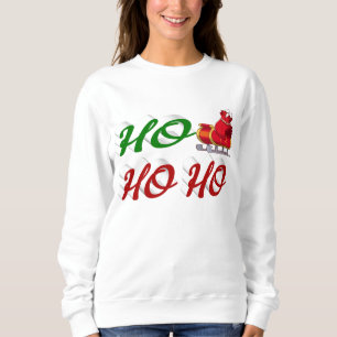 Camiseta Ho Ho Ho Papais noeis Sleigh Christmas green scrip
