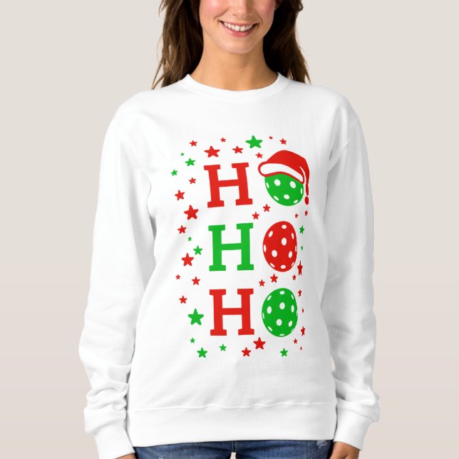 Camiseta Ho Ho Ho Pickleball - Esportes de Natal Engraçados (Frente)