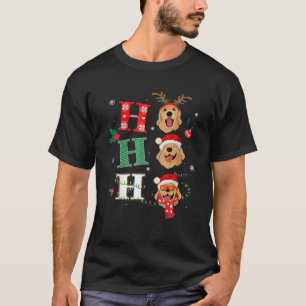 Camiseta Ho Ho Ho Retrievers Golden Xmas Fantasia Natal