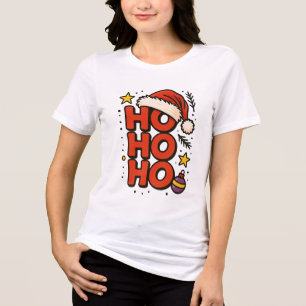Camiseta HO HO HO! Risada do Papai Noel & Entrega de Presen