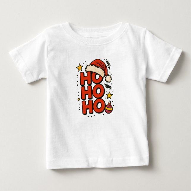 Camiseta Ho Ho Ho Santa Hat Christmas Tee (Frente)